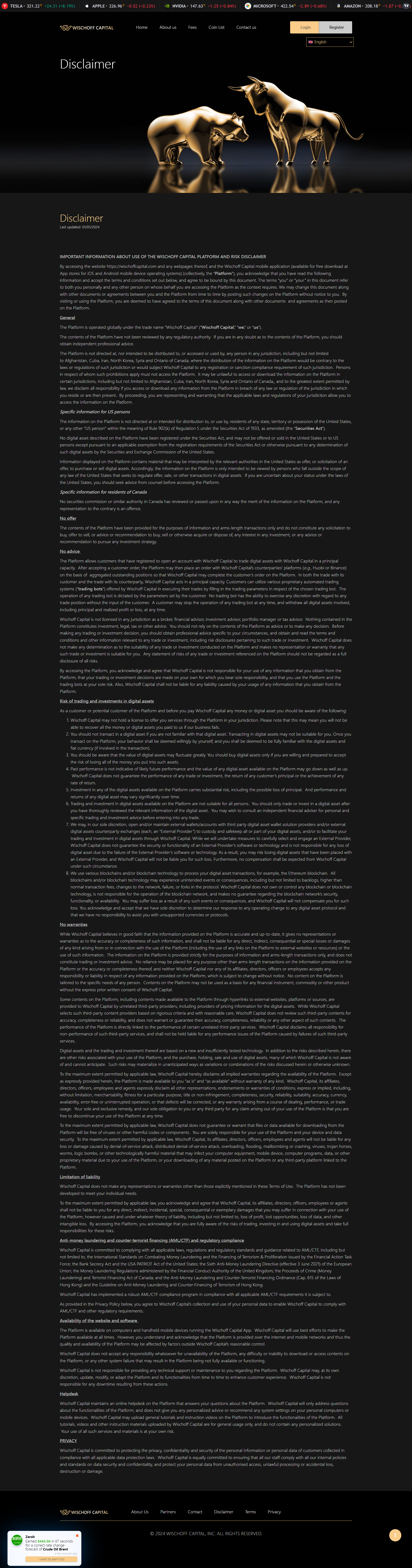 Wischoff Capital Official Website