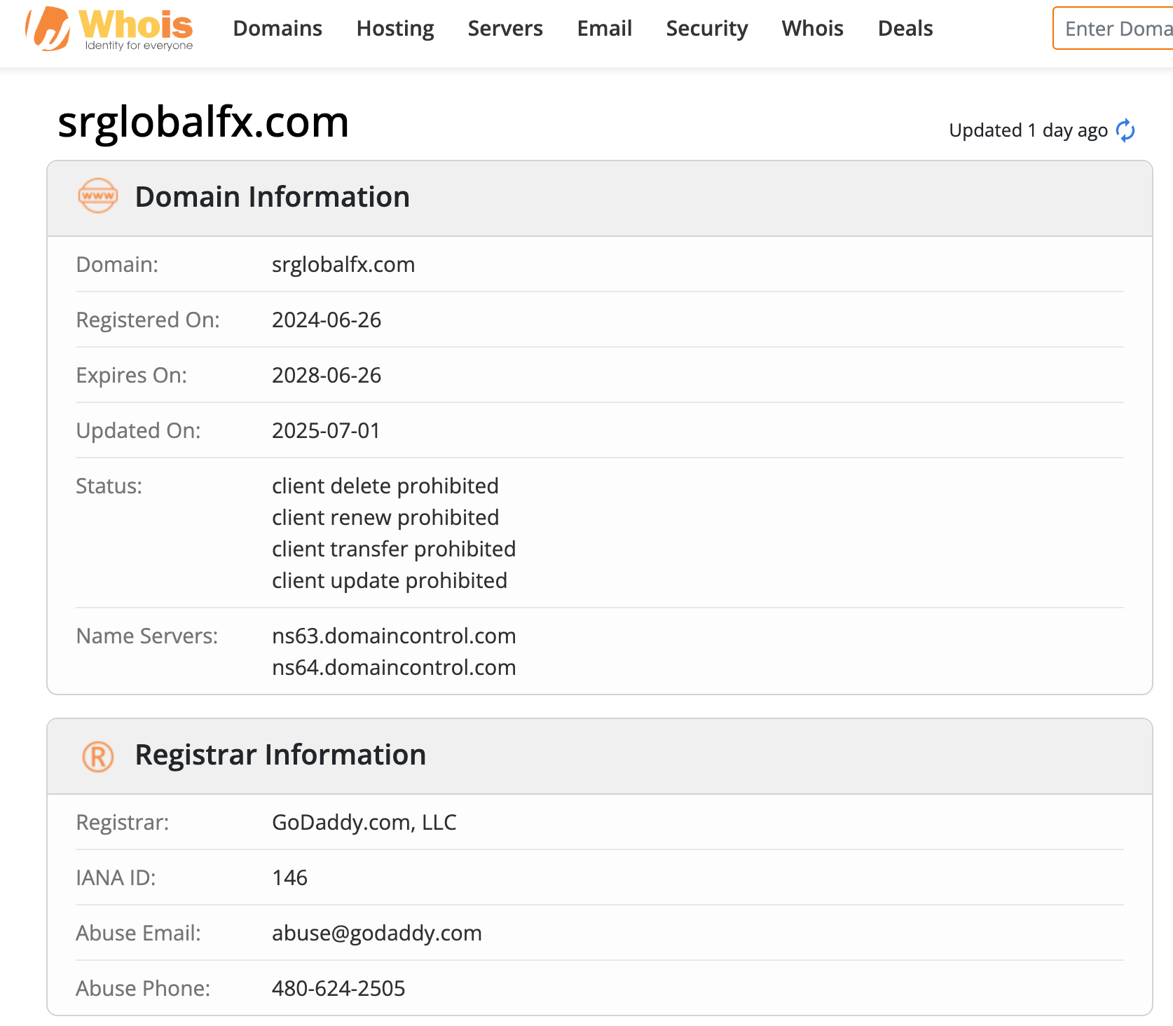 Website registration time