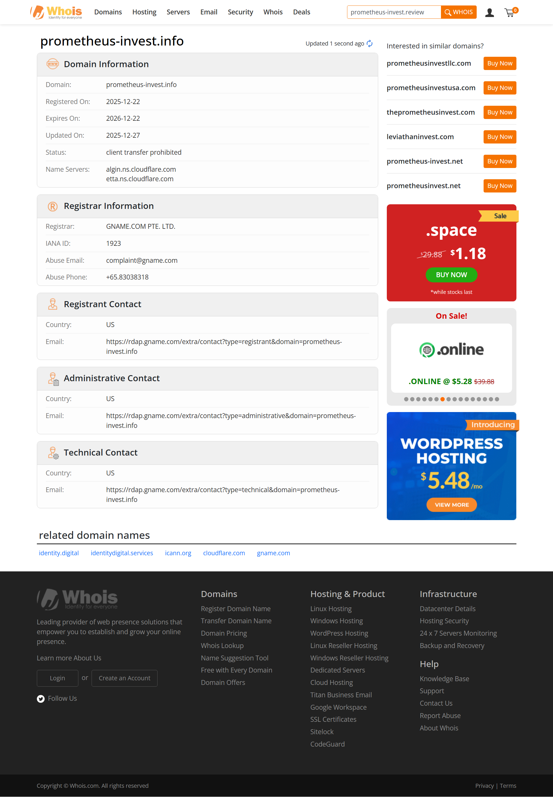 WHOIS Lookup Results