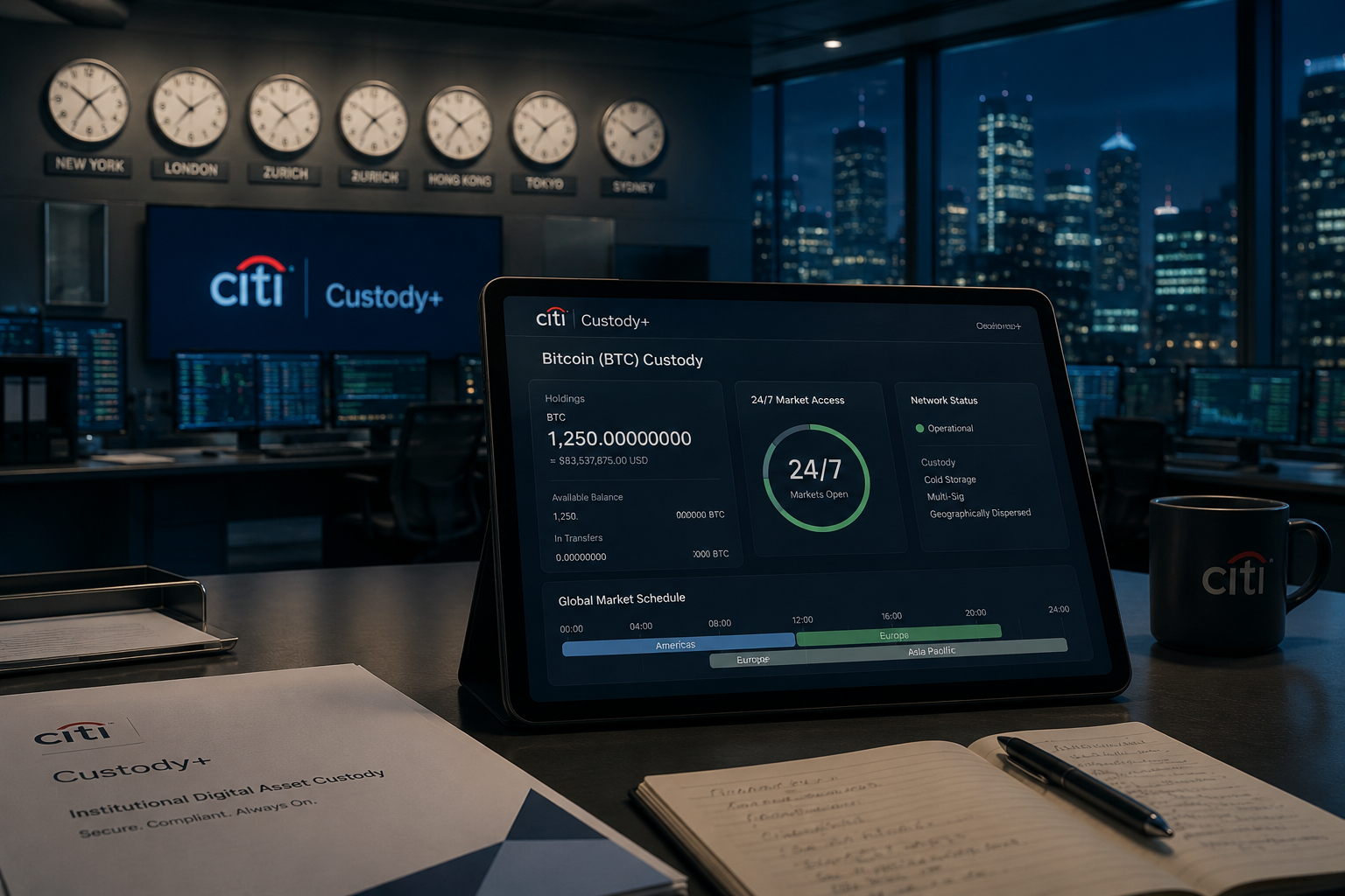 Citibank Integrates Bitcoin Custody into Custody+ Platform to Enable 24/7 Market Operations