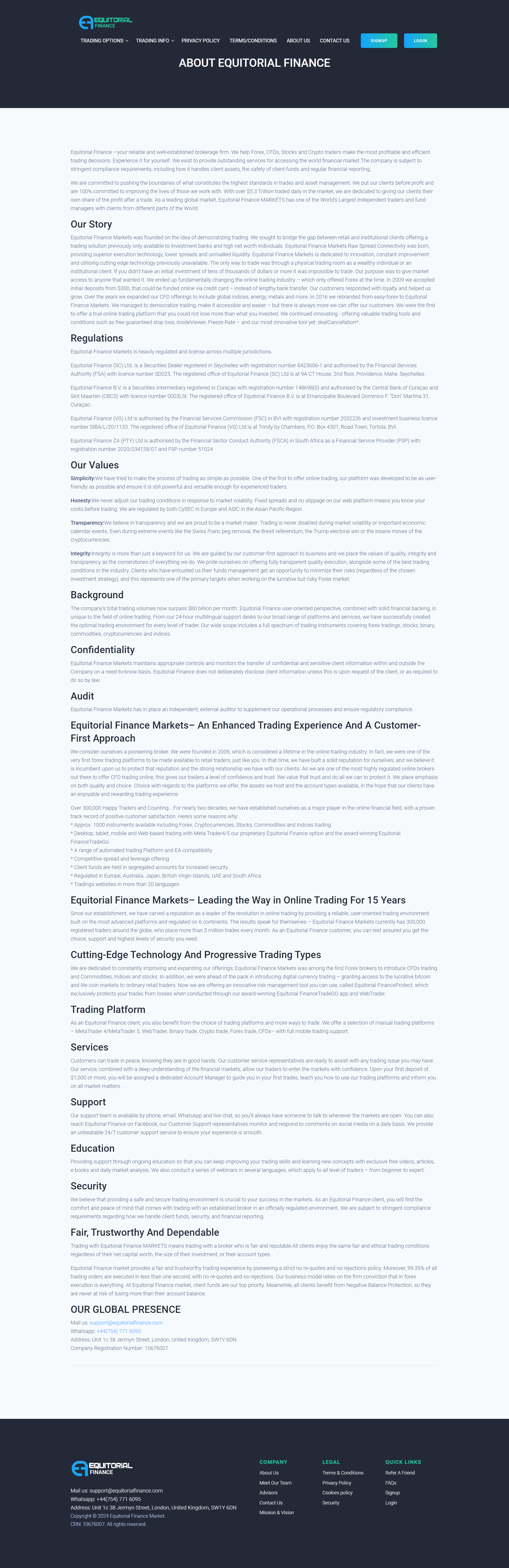Equitorial Finance Official Website
