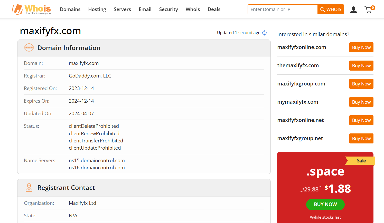 maxifyfx.com whois