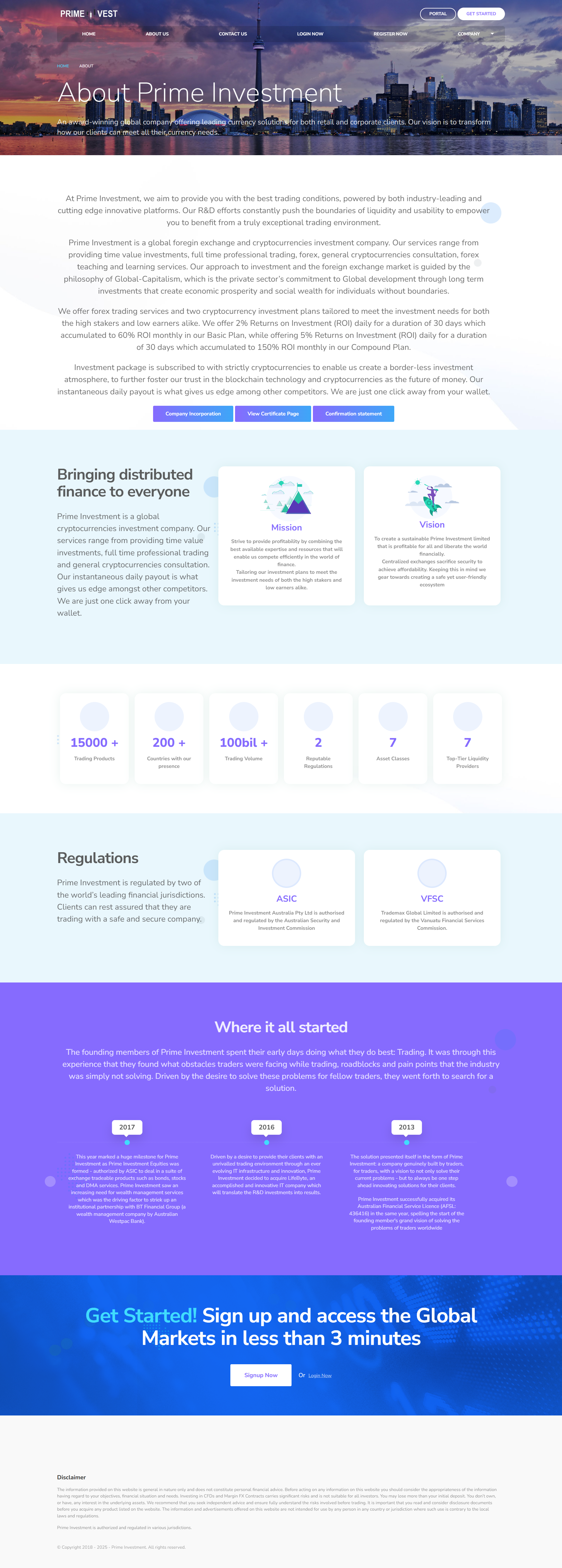 Prime Investment Official Website