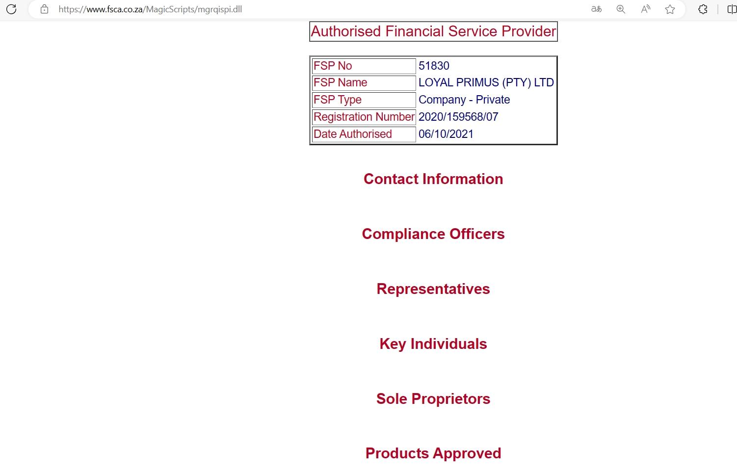 南非金融部门行为监管局(FSCA)