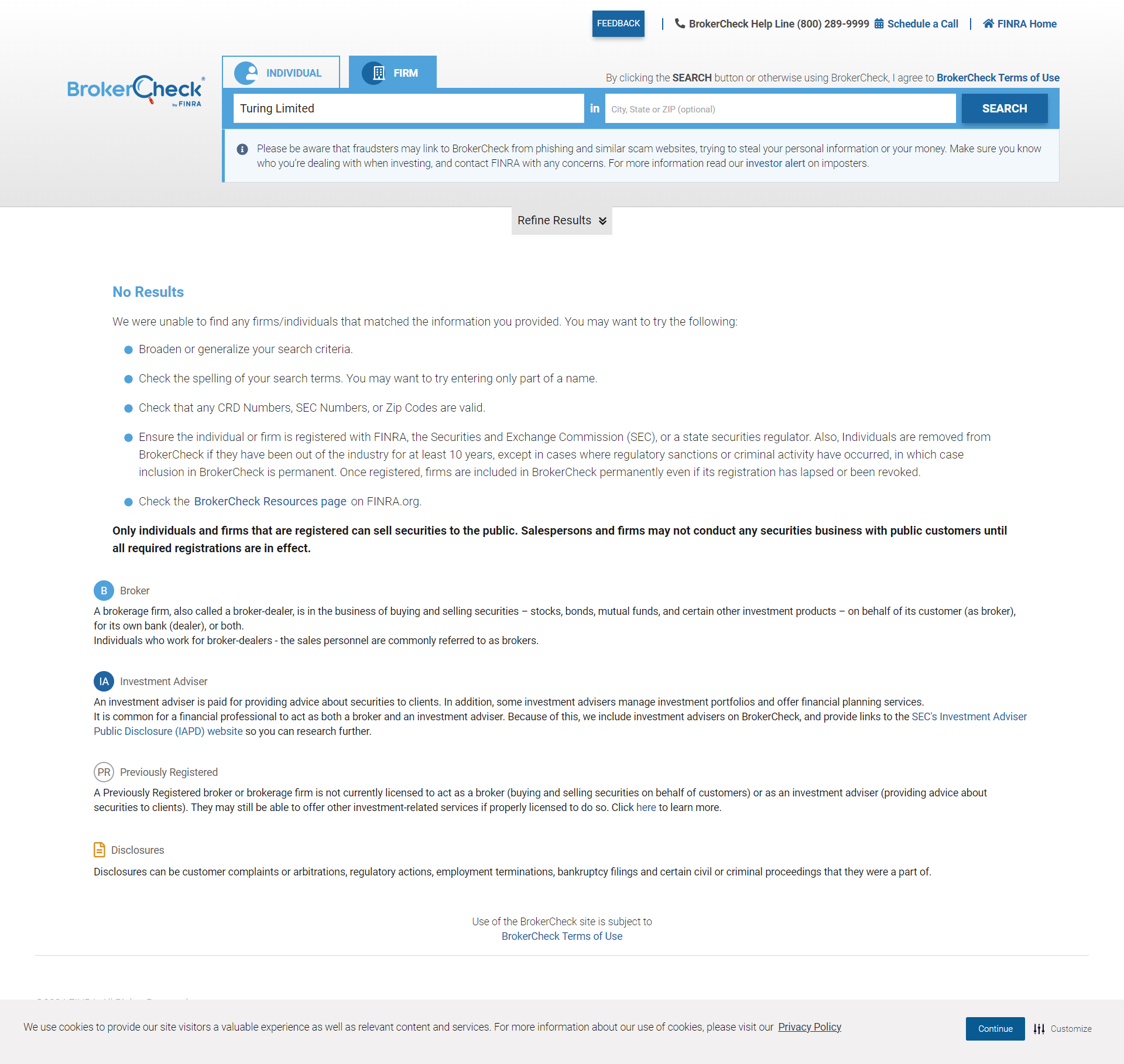 United States Financial Industry Regulatory Authority（FINRA）