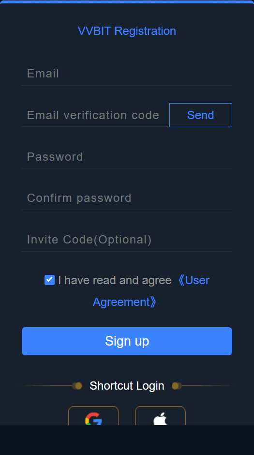 Registration form information